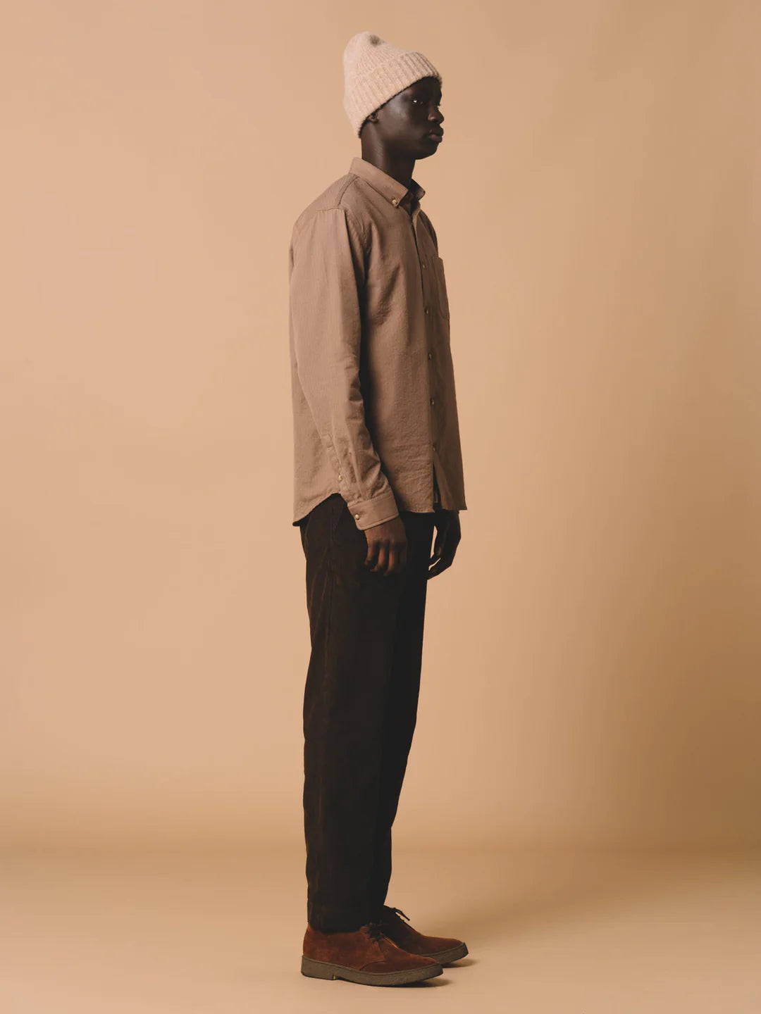 INVERNESS TAPERED CORDUROY TROUSERS - PEAT