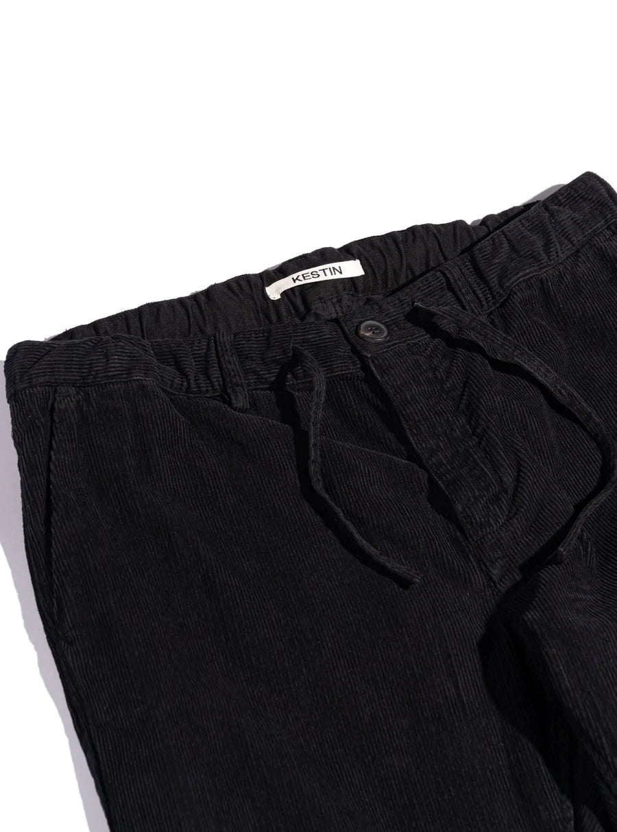 INVERNESS TAPERED CORDUROY PANTS - BLACK