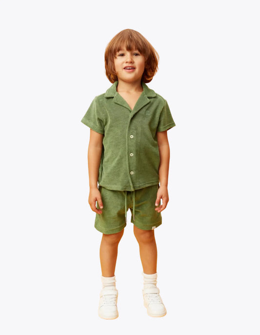JORDY TOWEL S/S SHIRT KIDS - VINEYARD GREEN