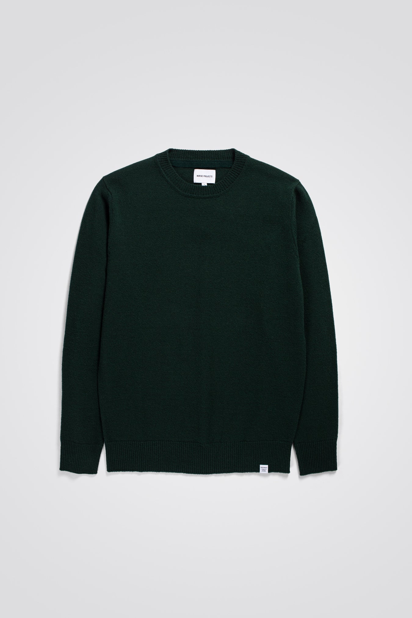 SIGFRED LAMBSWOOL CREW - FOREST GREEN