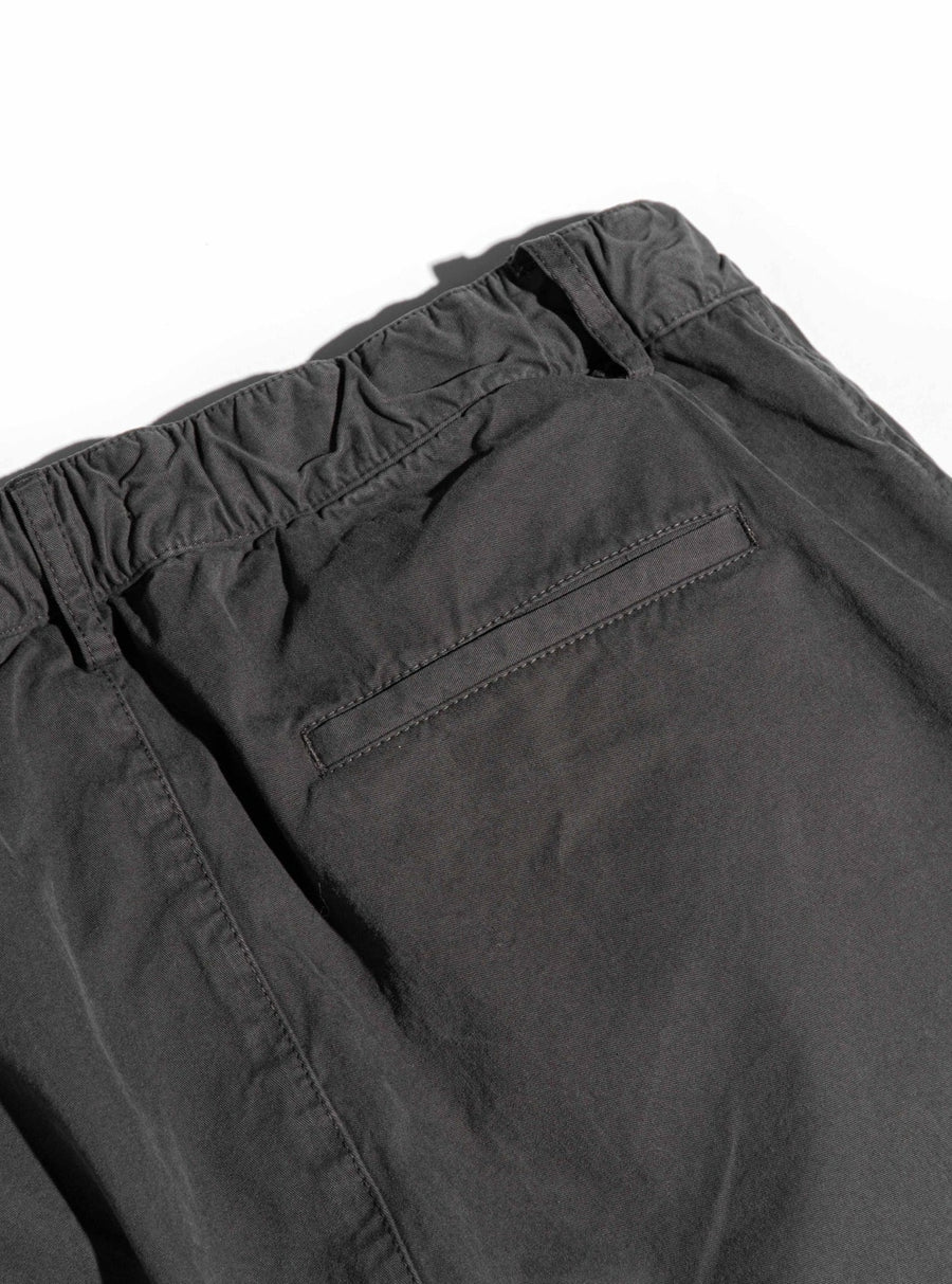 INVERNESS TAPERED COTTON TWILL PANTS - CHARCOAL