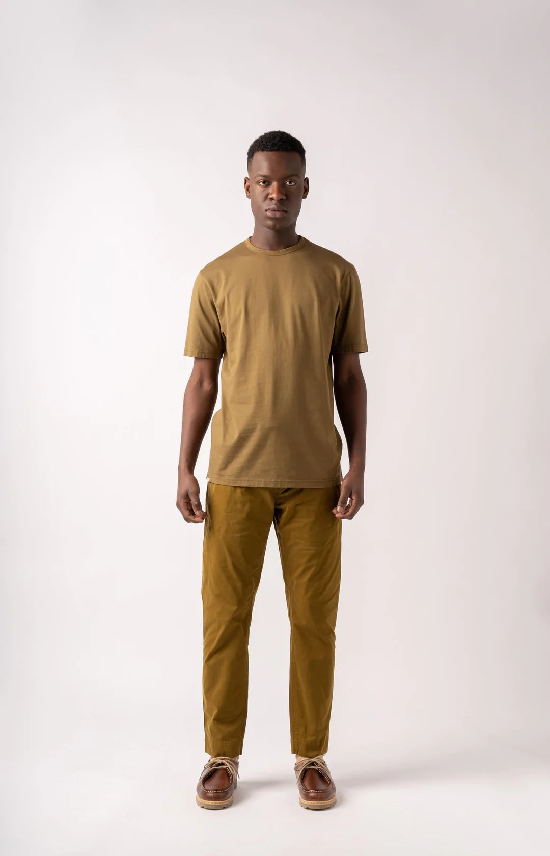 INVERNESS TAPERED COTTON TWILL PANTS - TOBACCO